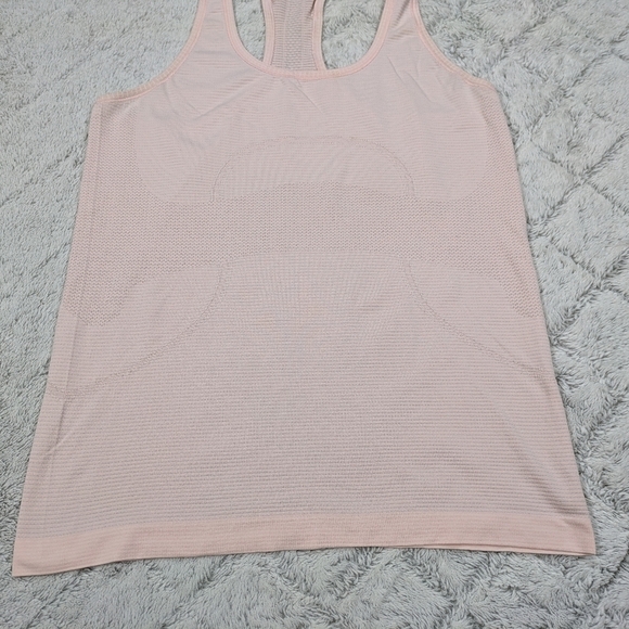 Lululemon Top Women's 10 Pink Light Swiftly Tech Racerback Tank Mesh Slim Fit - Picture 2 of 7